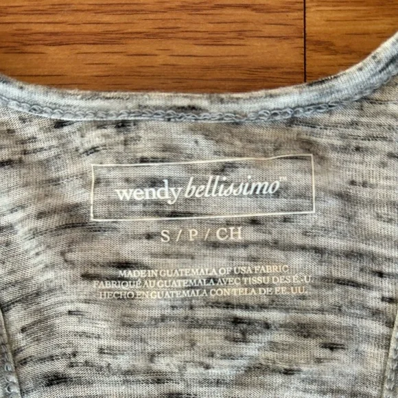 Wendy Bellissimo Heather Grey Ruched Racerback Maternity Tank size Small - Picture 5 of 9